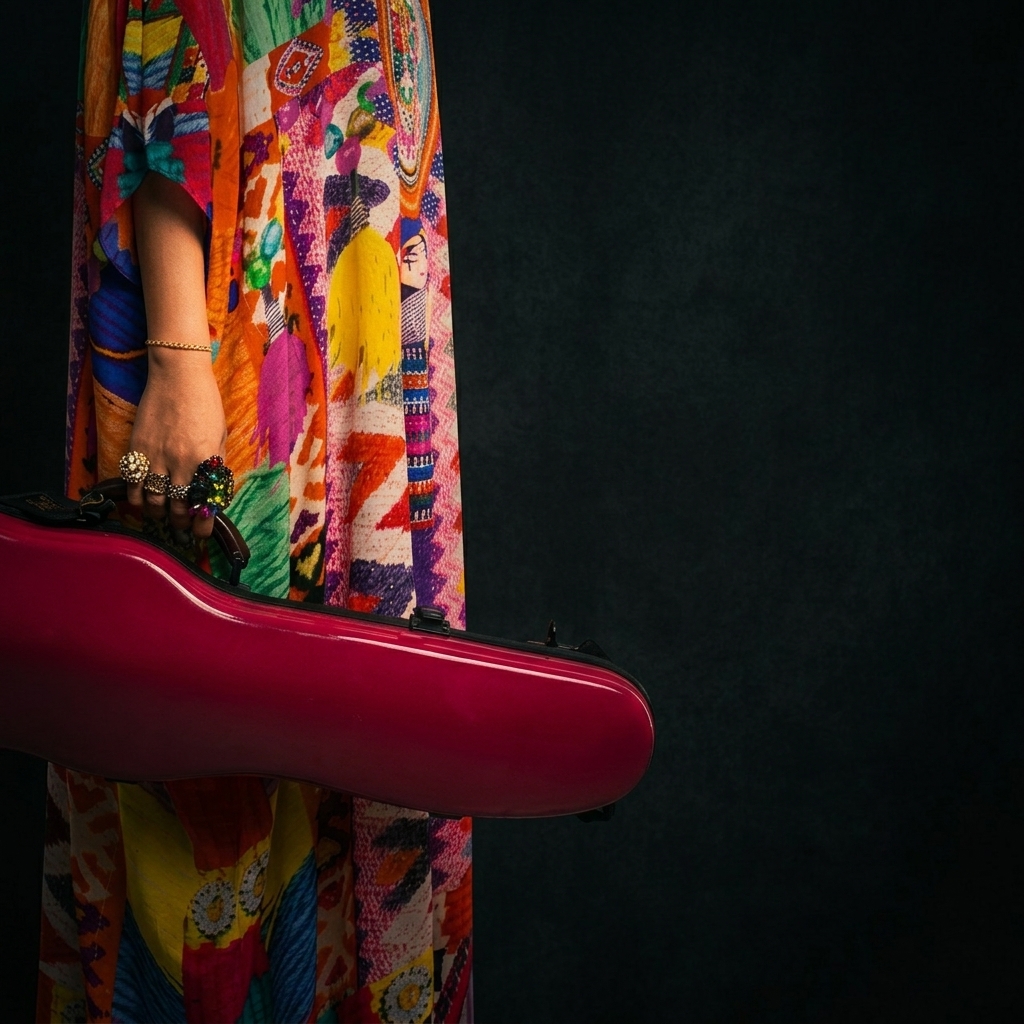 Yoomia with pink violin case